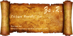 Zsiga Renáta névjegykártya